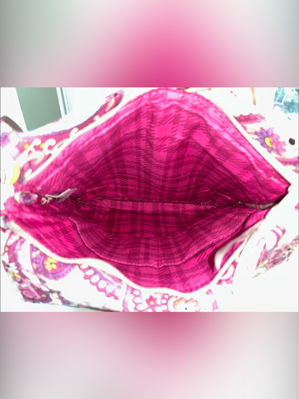 Vera Bradley Pink Paisley Quilted Crossbody Bag - Picture 11 of 11